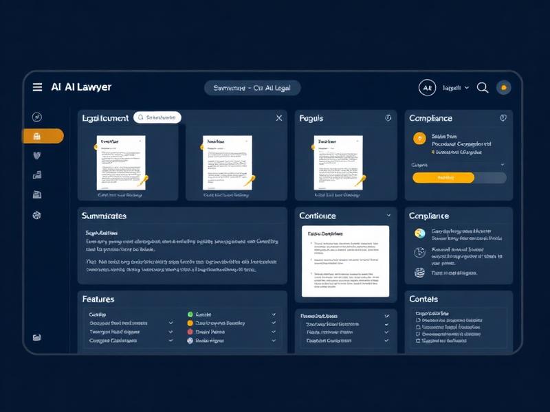 AI Lawyer dashboard showcasing multilingual document summarization and legal compliance checks.