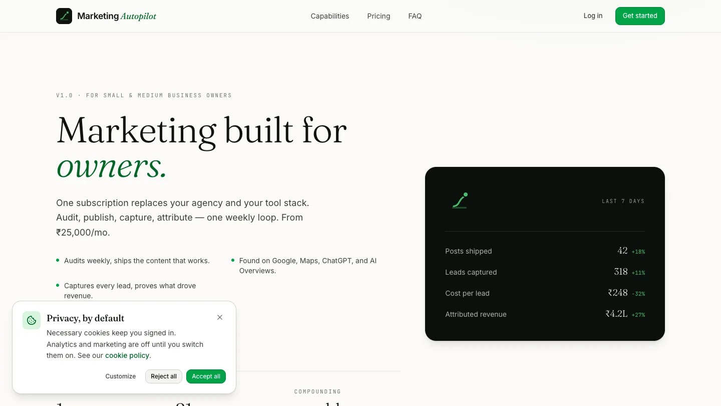Marketing Autopilot dashboard — AI marketing platform by Xwits