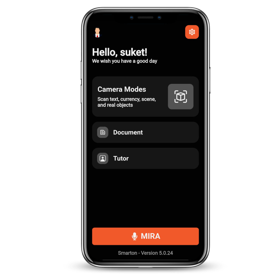 SmartON app demonstrating real-time object and currency detection with AI-driven insights.